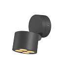 SLV outdoor wall luminaire R-CUBE round, CCT Switch, cardanic swivelling IP65, anthracite dimmable