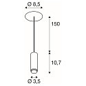 LED Pendelleuchte LALU� MIX&MATCH Base, Einbau, 150cm, 9,5W, 3000K, 680lm, IP20, dimmbar, schwarz
