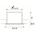 SLV LED Deckeneinbauleuchte KADUX SINGLE, 38�, 3000K, 770lm, IP20, quadratisch, dimmbar, schwarz