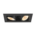 LED Deckeneinbauleuchte KADUX DOUBLE, 38�, 3000K, 1550lm, IP20, quadratisch, dimmbar, schwarz