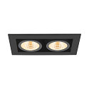 LED Deckeneinbauleuchte KADUX DOUBLE, 38�, 3000K, 1550lm, IP20, quadratisch, dimmbar, schwarz