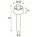 SLV Outdoor Stehleuchte PHOTONI POLE 75, IP65 IK08, 75cm, konisch, E27, Aluminium, seeluft-best�ndig, rost matt