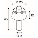 SLV Outdoor Stehleuchte PHOTONI POLE 45, IP65 IK08, 45cm, konisch, E27, Aluminium, seeluft-best�ndig, rost matt