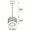 SLV pendant luminaire PANTILO ROPE 20 E27 IP20, gold dimmable
