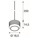 SLV Pendelleuchte PANTILO ROPE 19, � 18.5cm, Pendel 250cm, offenes Kabel, E27, gold