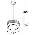 SLV Pendelleuchte PANTILO ROPE 27, � 27cm, Pendel 250cm, mit Baldachin, E27, gold