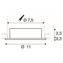 Deckeneinbauleuchte NEW TRIA� 75 XL, rund, GU10, max. 10W, IP20, wei�