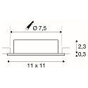 SLV Deckeneinbauleuchte NEW TRIA� 75 XL, quadratisch, GU10, max. 10W, IP20, schwarz