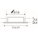 SLV Deckeneinbauring NEW TRIA� 75 XL, quadratisch, IP20, wei�