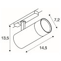 SLV LED 3-Phasen Strahler TRACKSPOT V, IP20, 10/15/20W (multi), 2700/3000/4000K ((CCT DIP), fokussierbar 24�-60�, CRI 90, schwarz