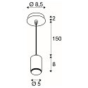 SLV Pendelleuchte LALU� MIX&MATCH Base, 150cm, E27, max. 10W, IP20, schwarz