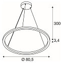 SLV LED Pendelleuchte ONE CUBE, � 80,5cm, 54W, 3000K, 4000lm, IP20, DALI dimmbar, wei�