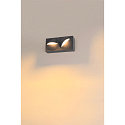 SLV wall luminaire LID I DOUBLE square, rotatable, CCT Switch IP65, anthracite, mat dimmable
