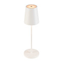LED Akku-Tischleuchte VINOLINA TWO, IP65, � 11cm, konisch, 2W 2200-3000K (CCT Switch) 190m, Touch-Dimmer + Ladestation, wei�