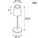  LED Akku-Tischleuchte VINOLINA TWO, 2200/2700/3000K, 140/170/190m, IP65, dimmbar, wei