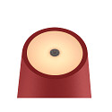 SLV LED Akku-Tischleuchte VINOLINA TWO, IP65, � 11cm, konisch, 2W 2200-3000K (CCT Switch) 190m, Touch-Dimmer + Ladestation, rot