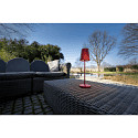 SLV LED Akku-Tischleuchte VINOLINA TWO, IP65, � 11cm, konisch, 2W 2200-3000K (CCT Switch) 190m, Touch-Dimmer + Ladestation, rot