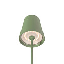 LED Akku-Tischleuchte VINOLINA TWO, IP65, � 11cm, konisch, 2W 2200-3000K (CCT Switch) 190m, Touch-Dimmer + Ladestation, gr�n