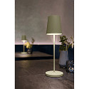 LED Akku-Tischleuchte VINOLINA TWO, IP65, � 11cm, konisch, 2W 2200-3000K (CCT Switch) 190m, Touch-Dimmer + Ladestation, gr�n