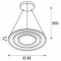 SLV LED Pendelleuchte ONE FLAT TRIPLE, 300cm, 2700/3000K, 3500/3700lm, IP20, dimmbar, wei�