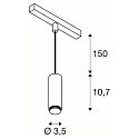 SLV LED Pendelleuchte LALU� MIX&MATCH Base, 48V, 150cm, 8W, 3000K, 700lm, IP20, dimmbar, wei�