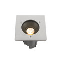 SLV floor recessed luminaire DASAR� M square, swivelling, DALI controllable, passable IP67, stainless steel dimmable