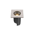 SLV floor recessed luminaire DASAR� M square, swivelling, DALI controllable, passable IP67, stainless steel dimmable