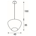 Pendelleuchte PANTILO CONVEX 40, 150cm, E27, IP20, kupfer
