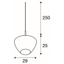 SLV Pendelleuchte PANTILO CONVEX 29, 250cm, E27, IP20, wei�