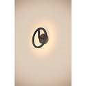 SLV outdoor wall luminaire Q-RING PHASE without sensor, dimmable IP65, black dimmable