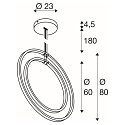 SLV LED Pendelleuchte ONE VERTICAL PD, 40W, 2700/3000K, 2400lm, IP20, dimmbar, schwarz