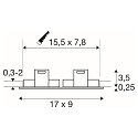 SLV Deckeneinbauring NEW TRIA� 155, IP20, 17 x 9 x 4cm, 2-flammig, ohne LED Module + Treiber, schwarz