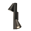 SLV Outdoor Wandaufbauleuchte T-TUBE DOUBLE, GU10, IP65, IK06, dimmbar, schwarz