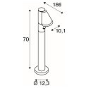 SLV Outdoor Stehleuchte T-TUBE 70 POLE SINGLE, GU10, mit Sensor, IP44, dimmbar, schwarz