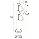 SLV Outdoor Stehleuchte T-TUBE 70 POLE DOUBLE, GU10, mit Sensor, IP44, dimmbar, schwarz