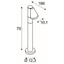 SLV Outdoor Stehleuchte T-TUBE 70 POLE SINGLE, GU10, IP44, dimmbar, schwarz