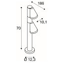 SLV Outdoor Stehleuchte T-TUBE 70 POLE DOUBLE, GU10, IP44, dimmbar, schwarz