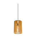 pendant luminaire WUD - CYLINDRIC cylindrical E27 IP20, wood, black dimmable