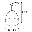 SLV 3-Phasen Strahler PARA CONE 14, GU10, IP20, dreh-/schwenkbar, kupfer/wei�
