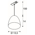 SLV 1-Phasen Pendelleuchte PARA CONE 14, IP20, GU10, wei� / gold