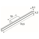 SLV LED Wandaufbauleuchte ONE LINEAR 70 PHASE, Up/Down, IP44, 70.5cm, 20W 2700/3000K (CCT Switch), CRi >90, dimmbar, schwarz