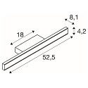 LED Wandaufbauleuchte ONE LINEAR 50 PHASE, Up/Down, IP44, 52.2cm, 14W 2700/3000K (CCT Switch), CRi >90, dimmbar