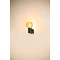 SLV Wandleuchte VARYT, IP44, rund, E14 max. 6W, ohne Schirm / Abdeckung, schwarz