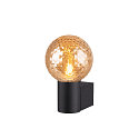 SLV Wandleuchte VARYT, IP44, rund, E14 max. 6W, ohne Schirm / Abdeckung, schwarz