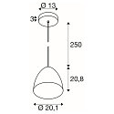 SLV Pendelleuchte PARA CONE 20, E27 max. 60W, Aluminium, gold / schwarz