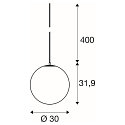 Pendelleuchte SUN 30, E27, offenes Kabelende, 1x max. 40W