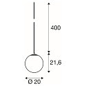 SLV Pendelleuchte SUN 20, E27, offenes Kabelende, 1x max. 40W, matt gold