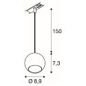 SLV 1-phase pendant luminaire LIGHT EYE� 90 GU10 IP20, white dimmable