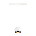 3-phase pendant luminaire LIGHT EYE� 150 down, ball shaped GU10 IP20, white matt dimmable