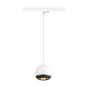 3-phase pendant luminaire LIGHT EYE� 150 down, ball shaped GU10 IP20, white matt dimmable